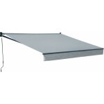 Happy garden - store banne saule 3, 5 � 3m - toile grise et structure grise