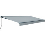 Happy garden - store banne saule 3, 95 � 3m - toile grise et structure grise
