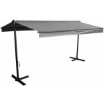 Happy garden - store double pente frene sur pieds 3, 95 x 3 m - toile grise et structure grise Happy garden - store double pente frene sur pieds 3, 95 x 3 m - toile grise et structure grise