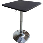 Table de bar carr�e noire et chrome luke - happy garden