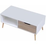 Happy garden - table basse avec tiroir style scandinave blanche freja