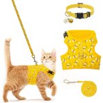 Harnais pour chat avec laisse et collier pour la marche ? anti - fuite ? harnais souple r�glable pour ...