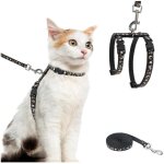 Harnais pour chat avec laisse ? harnais r�glable anti - fugue qui brille dans le noir pour promenade ...