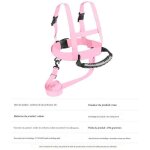 Harnais d'entra�nement pour snowboard pour enfants avec laisse, couleur rose.