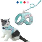 Harnais et laisse r�glables anti - fuite pour chat harnais en maille souple pour petits et moyens chats ...
