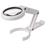 Harry - loupe pliante avec lumi�re et support led loupe portable en verre lampe de bureau mains libres ...