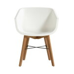 Hartman - chalet & jardin lot de 2 chaises amalia eucalyptus en r�sine - pieds en bois - blanc