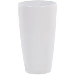 Haut pot de fleurs cache - pot rond 40 cm de diamtre en mlange de pierre blanc idal pour extrieur ...