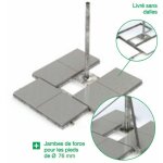 Hdme - support toit antenne 6 dalles 40x40 + mat 76mm + jambes
