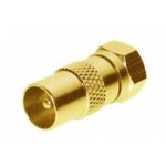 Hdsat adaptateur d'antenne fiche f f m�le - coax m�le (iec) gold