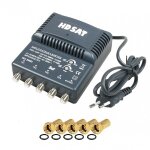 Hdsat - amplificateur tnt 4 sorties gain 25db + 5 fiches f Hdsat - amplificateur tnt 4 sorties gain 25db + 5 fiches f