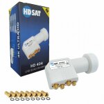 Hdsat - hd404 lnb quad full hd 4k tte parabole 4 sorties 0, 1db + 8 fiches f