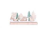 D�coration de no�l � poser en bois maison forest deco