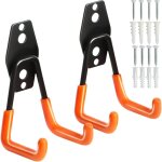 Heavy duty wall hook for hanging, 2 pack garage tool organizer wall mount, metal garage storage hooks ...