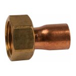 Raccord droit 2 pi�ces �crou prisonnier � joint plat - femelle 1' (26 / 34) - cuivre �28 - arcanaute