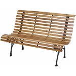 Banc de jardin hhg - 695, banc du parc, banquette en bois, fonte, 3 places, 122cm, 22kg, marron clair ... Banc de jardin hhg - 695, banc du parc, banquette en bois, fonte, 3 places, 122cm, 22kg, marron clair ...