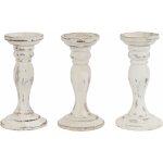 Bougeoir cand�labre t361, romantique, 3 parties, style shabby, hauteur 24cm, blanc