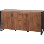 Buffet hhg - 040, commode bahut armoire 80x160x40cm structure 3d, ch�ne sauvage