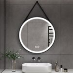 Heilmetz miroir salle de bain rond 60 cm avec led 3 couleurs de lumi�re ip44 ? interrupteur tactile, ...