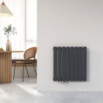 Radiateur eau chaude en acier design vertical radiateur chauffage central anthracite 63x62cm - heilmetz ...