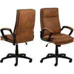 Hellin - fauteuil de bureau pivotant et inclinable en tissu marron - presty