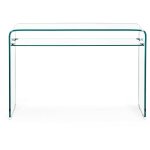 Console d'entrée design en verre à double plateau l110 - idora Console d'entrée design en verre à double plateau l110 - idora