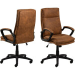 Hellin - fauteuil de bureau pivotant et inclinable en tissu marron - presty