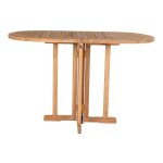 Hellin - table de balcon pliante 120x60x75 cm en teck naturel
