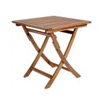 Hellin - table de jardin carr�e 70 cm en acacia huil� - ines