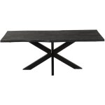 Hellin - table de salle à manger rectangulaire en acacia et métal noir l200 - edgar Hellin - table de salle à manger rectangulaire en acacia et métal noir l200 - edgar