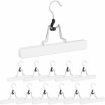 Lot de 12 cintres pince  pantalons en bois blanc