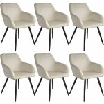 Helloshop26 - lot de 6 chaises pieds noir sige de salon cuisine salle  manger design lgant velours ...