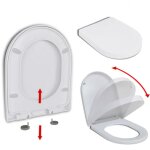 Helloshop26 - abattant wc � fermeture en douceur lib�ration rapide carr� blanc