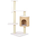 Helloshop26 - arbre  chat griffoir grattoir niche jouet animaux peluch en sisal herbiers marins beige ...
