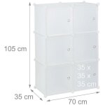 Helloshop26 - armoire tagre systme de rangement plastique avec 6 portes blanc