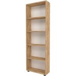 Biblioth�que design pour salon �tag�re style original � 5 niveaux 172 x 55 x 20 cm effet ch�ne
