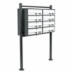 Helloshop26 - bloc 8 boites lettres pied support 2x4 compartiment superpos� acier galvanis� anthracite ...