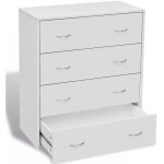Helloshop26 - buffet bahut armoire console meuble de rangement avec 4 tiroirs 71 cm blanc