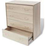 Helloshop26 - buffet bahut armoire console meuble de rangement avec 4 tiroirs 71 cm couleur de ch�ne ...