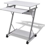 Helloshop26 - bureau table meuble travail informatique blanche pour ordinateur