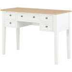 Helloshop26 - bureau table meuble travail informatique bois blanc 109, 5 cm