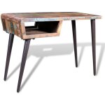 Helloshop26 - bureau table meuble travail informatique avec pieds en fer bois de rcupration