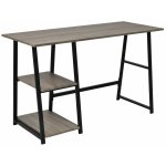 Helloshop26 - bureau table meuble travail informatiqueavec 2 tagres gris et chne