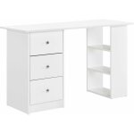 Helloshop26 - bureau table secrtaire poste de travail informatique plat de bois mlamin blanc 120 x ...