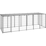 Helloshop26 - chenil ext�rieur cage enclos parc animaux chien argent� 330 x 110 x 110 cm acier