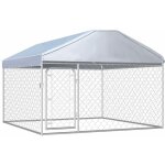 Helloshop26 - chenil extrieur cage enclos parc animaux chien extrieur avec toit pour chiens 200 x 200 ...