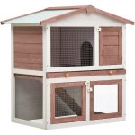 Helloshop26 - clapier cage d'extrieur 3 portes 94 x 60 x 98 cm bois marron