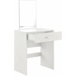 Helloshop26 - coiffeuse avec miroir tiroir tabouret commode de coiffure 132 cm blanc