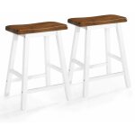 Helloshop26 - lot de deux tabourets de bar design chaise sige bois massif