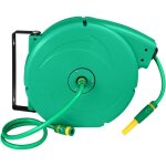 Helloshop26 - dévidoir avec tuyau d'arrosage pivotant 20 m vert Helloshop26 - dévidoir avec tuyau d'arrosage pivotant 20 m vert